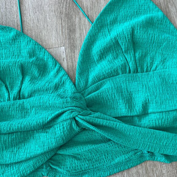 Womens Urban Outfitters Green Cropped Tank Top - L - Picture 2 of 5
